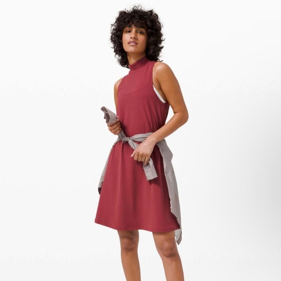 LULULEMON All Aligned A-line Mini Dress Burned Red Chianti 4 - Picture 1 of 9